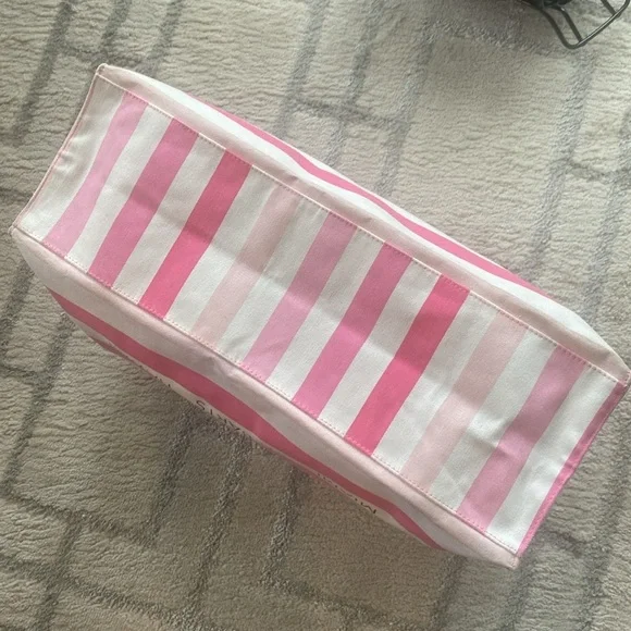 Victoria's Secret Pink & White Striped Tote beach bag with Miami St Bart Hawaii - Picture 4 of 10